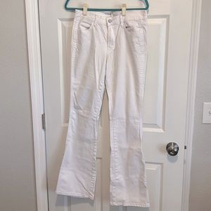 White flare jeans